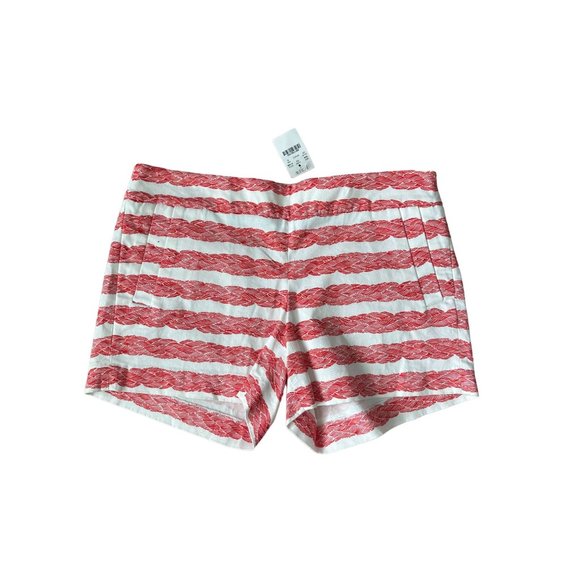 J CREW Rope Print Striped Stretch Shorts Size 8 NEW - Picture 3 of 9